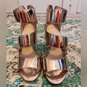 Strappy Rose Gold Shiny BP Heels